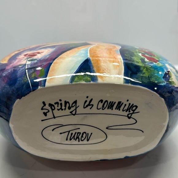 Anatoly Turov Summer is Coming Painted Ceramic Vase - Picture 8 of 10